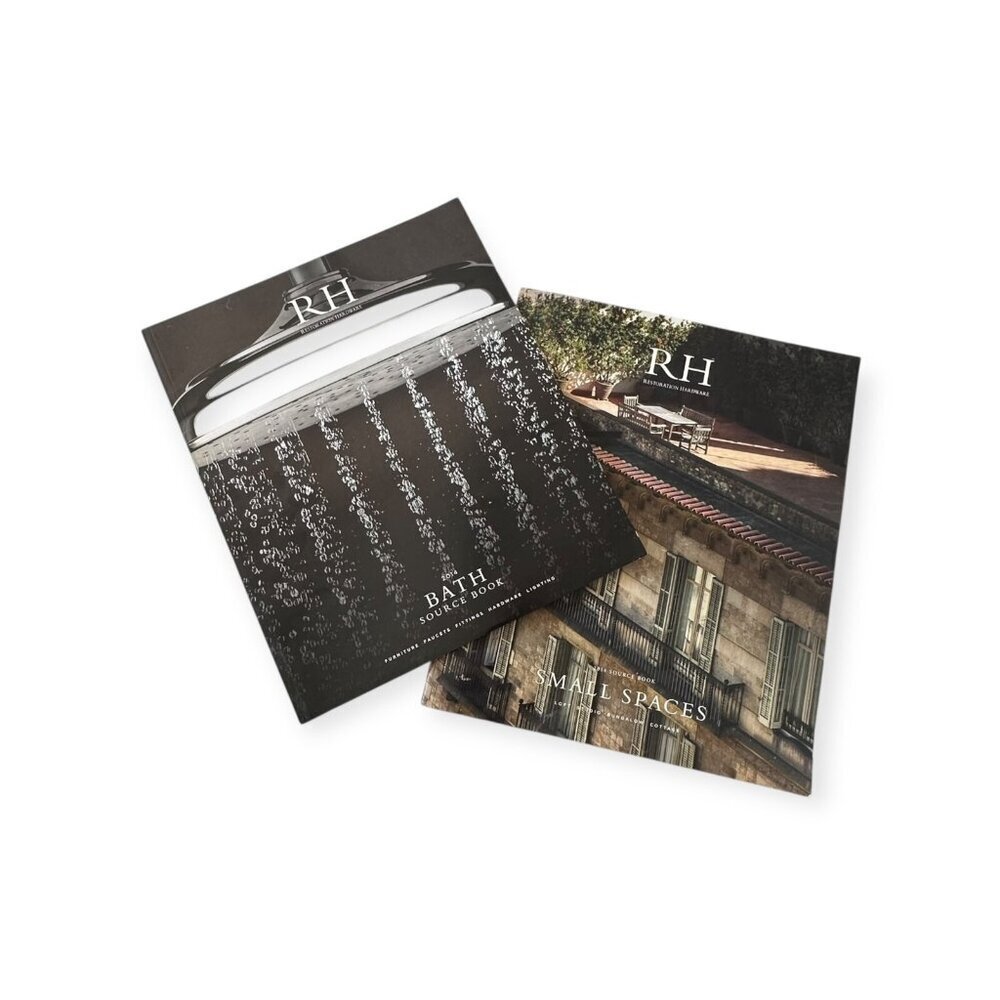 RH Restoration Hardware Source Books 2014, 2 catalogs, "Small Spaces"‎ & "Bath"